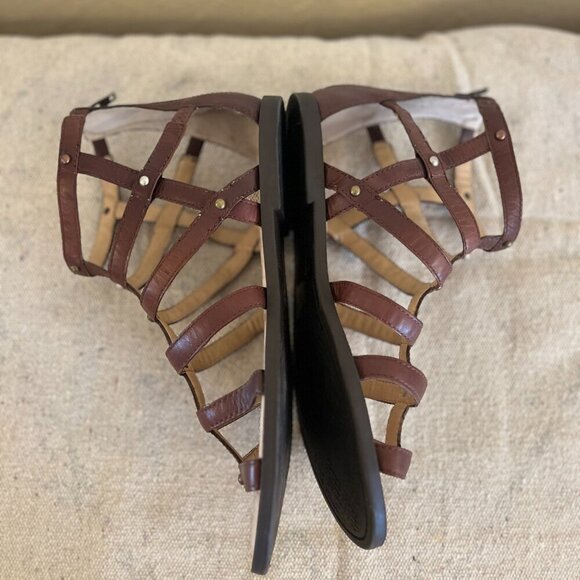 Lucky Brand Woman's Brown Beverlee Leather Gladiator Sandles Sz 8.5 - Picture 7 of 9